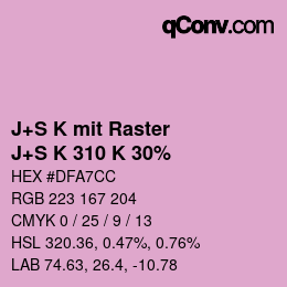 Farbcode: J+S K mit Raster - J+S K 310 K 30% | qconv.com