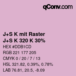 Farbcode: J+S K mit Raster - J+S K 320 K 30% | qconv.com