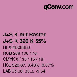 カラーコード: J+S K mit Raster - J+S K 320 K 55% | qconv.com