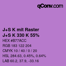 Farbcode: J+S K mit Raster - J+S K 330 K 55% | qconv.com