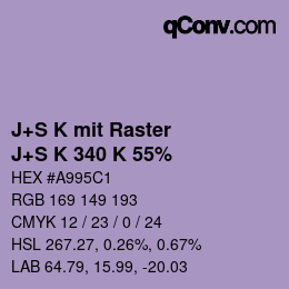 Color code: J+S K mit Raster - J+S K 340 K 55% | qconv.com