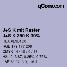 Code couleur: J+S K mit Raster - J+S K 350 K 30% | qconv.com
