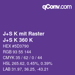 Code couleur: J+S K mit Raster - J+S K 360 K | qconv.com