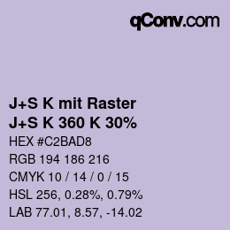 カラーコード: J+S K mit Raster - J+S K 360 K 30% | qconv.com