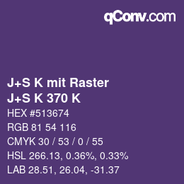 カラーコード: J+S K mit Raster - J+S K 370 K | qconv.com