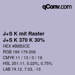 カラーコード: J+S K mit Raster - J+S K 370 K 30% | qconv.com