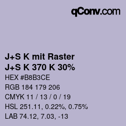 Color code: J+S K mit Raster - J+S K 370 K 30% | qconv.com