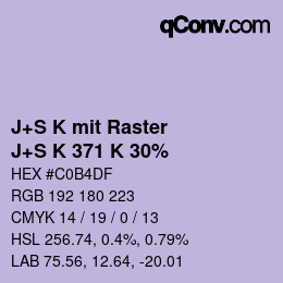 Farbcode: J+S K mit Raster - J+S K 371 K 30% | qconv.com