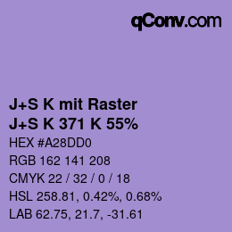 カラーコード: J+S K mit Raster - J+S K 371 K 55% | qconv.com