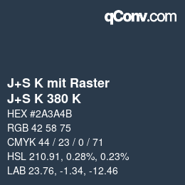 カラーコード: J+S K mit Raster - J+S K 380 K | qconv.com