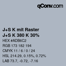 Farbcode: J+S K mit Raster - J+S K 380 K 30% | qconv.com