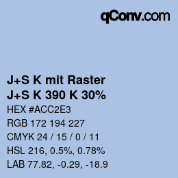 Color code: J+S K mit Raster - J+S K 390 K 30% | qconv.com