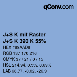 カラーコード: J+S K mit Raster - J+S K 390 K 55% | qconv.com