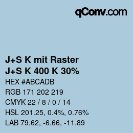 Farbcode: J+S K mit Raster - J+S K 400 K 30% | qconv.com