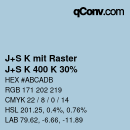 Color code: J+S K mit Raster - J+S K 400 K 30% | qconv.com