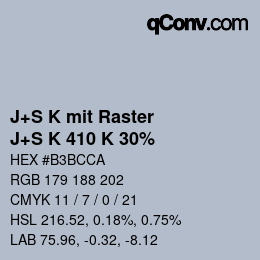 Code couleur: J+S K mit Raster - J+S K 410 K 30% | qconv.com