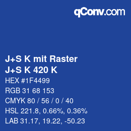 Code couleur: J+S K mit Raster - J+S K 420 K | qconv.com