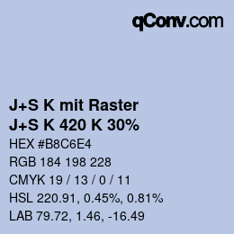 カラーコード: J+S K mit Raster - J+S K 420 K 30% | qconv.com