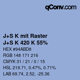 Code couleur: J+S K mit Raster - J+S K 420 K 55% | qconv.com