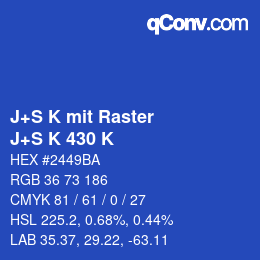 Farbcode: J+S K mit Raster - J+S K 430 K | qconv.com