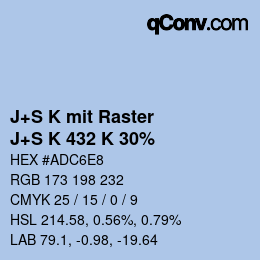 Farbcode: J+S K mit Raster - J+S K 432 K 30% | qconv.com