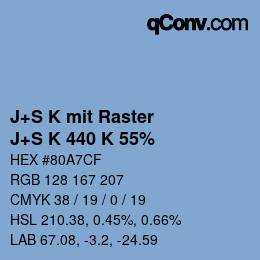 カラーコード: J+S K mit Raster - J+S K 440 K 55% | qconv.com