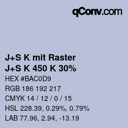 Farbcode: J+S K mit Raster - J+S K 450 K 30% | qconv.com