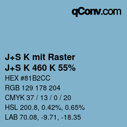 Color code: J+S K mit Raster - J+S K 460 K 55% | qconv.com