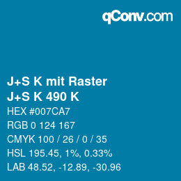 Code couleur: J+S K mit Raster - J+S K 490 K | qconv.com