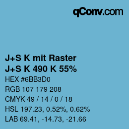 カラーコード: J+S K mit Raster - J+S K 490 K 55% | qconv.com