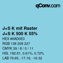 Code couleur: J+S K mit Raster - J+S K 500 K 55% | qconv.com