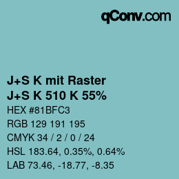 Code couleur: J+S K mit Raster - J+S K 510 K 55% | qconv.com