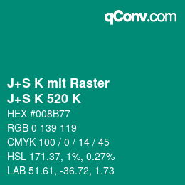 カラーコード: J+S K mit Raster - J+S K 520 K | qconv.com