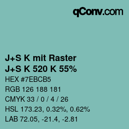 カラーコード: J+S K mit Raster - J+S K 520 K 55% | qconv.com