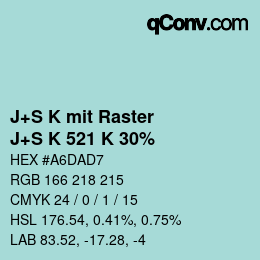 カラーコード: J+S K mit Raster - J+S K 521 K 30% | qconv.com