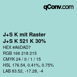 Color code: J+S K mit Raster - J+S K 521 K 30% | qconv.com