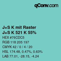 カラーコード: J+S K mit Raster - J+S K 521 K 55% | qconv.com