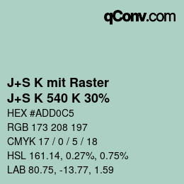 カラーコード: J+S K mit Raster - J+S K 540 K 30% | qconv.com