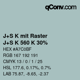Code couleur: J+S K mit Raster - J+S K 560 K 30% | qconv.com