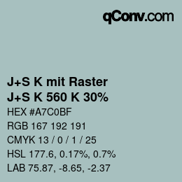 カラーコード: J+S K mit Raster - J+S K 560 K 30% | qconv.com