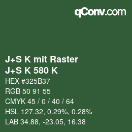 カラーコード: J+S K mit Raster - J+S K 580 K | qconv.com