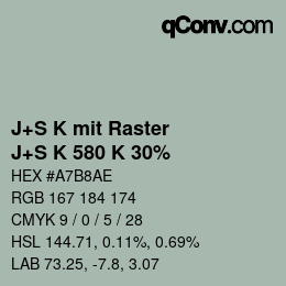 カラーコード: J+S K mit Raster - J+S K 580 K 30% | qconv.com