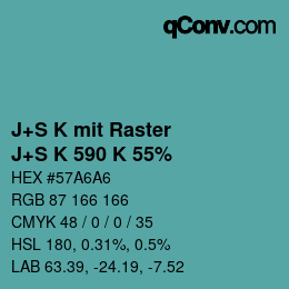 カラーコード: J+S K mit Raster - J+S K 590 K 55% | qconv.com