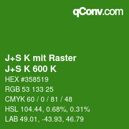 Code couleur: J+S K mit Raster - J+S K 600 K | qconv.com