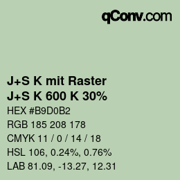 Farbcode: J+S K mit Raster - J+S K 600 K 30% | qconv.com
