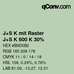 Color code: J+S K mit Raster - J+S K 600 K 30% | qconv.com