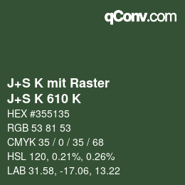 Code couleur: J+S K mit Raster - J+S K 610 K | qconv.com