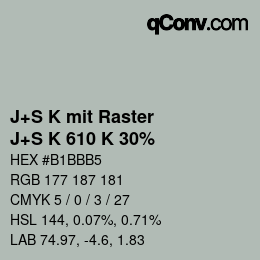 Code couleur: J+S K mit Raster - J+S K 610 K 30% | qconv.com
