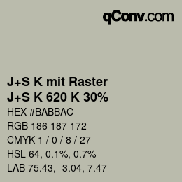Code couleur: J+S K mit Raster - J+S K 620 K 30% | qconv.com