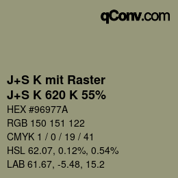 カラーコード: J+S K mit Raster - J+S K 620 K 55% | qconv.com